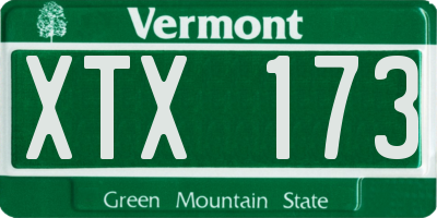 VT license plate XTX173
