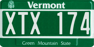 VT license plate XTX174