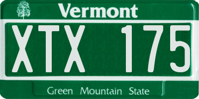 VT license plate XTX175
