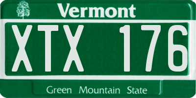 VT license plate XTX176