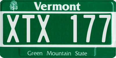 VT license plate XTX177