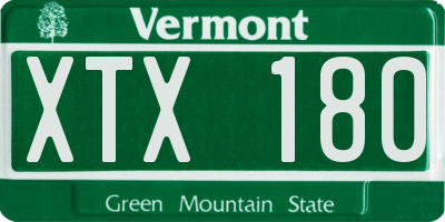VT license plate XTX180