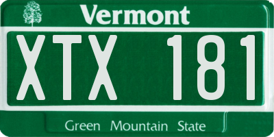 VT license plate XTX181