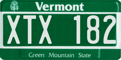 VT license plate XTX182