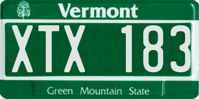 VT license plate XTX183