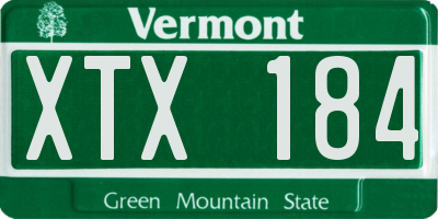 VT license plate XTX184