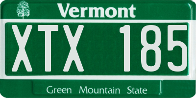 VT license plate XTX185