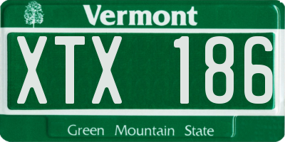 VT license plate XTX186