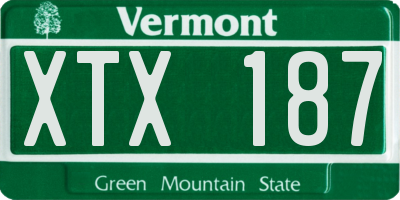 VT license plate XTX187