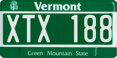 VT license plate XTX188