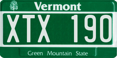 VT license plate XTX190