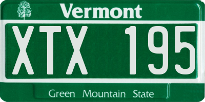 VT license plate XTX195