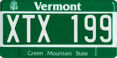 VT license plate XTX199