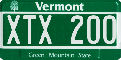 VT license plate XTX200