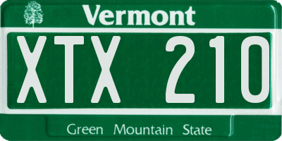 VT license plate XTX210