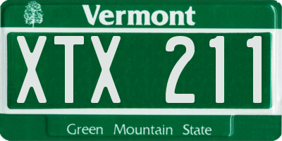 VT license plate XTX211