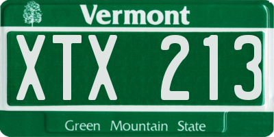 VT license plate XTX213
