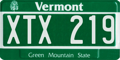 VT license plate XTX219