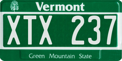 VT license plate XTX237