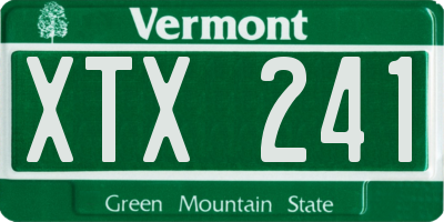VT license plate XTX241