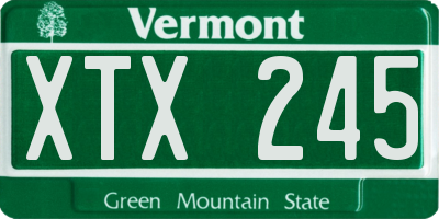VT license plate XTX245