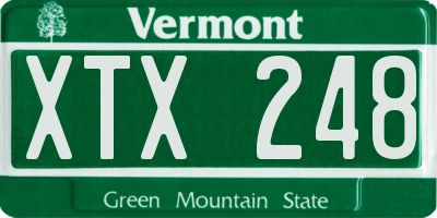 VT license plate XTX248