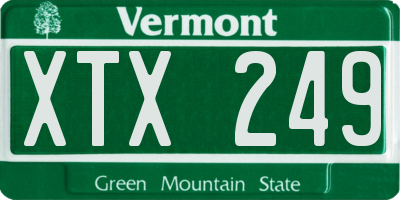 VT license plate XTX249