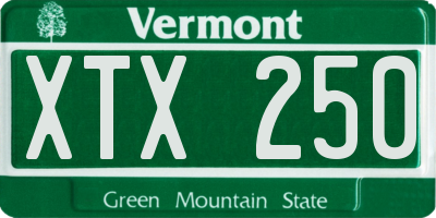 VT license plate XTX250