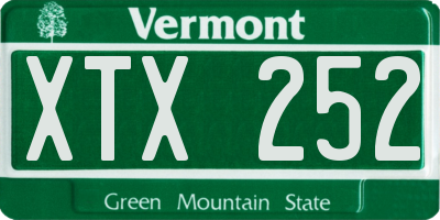 VT license plate XTX252