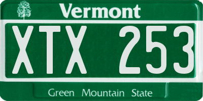 VT license plate XTX253