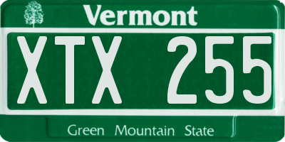 VT license plate XTX255