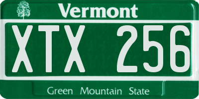 VT license plate XTX256