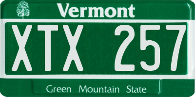 VT license plate XTX257