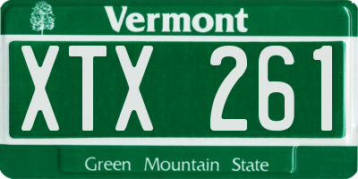 VT license plate XTX261