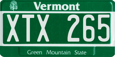 VT license plate XTX265