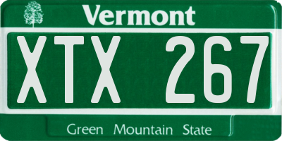 VT license plate XTX267