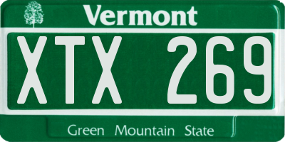 VT license plate XTX269