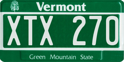 VT license plate XTX270