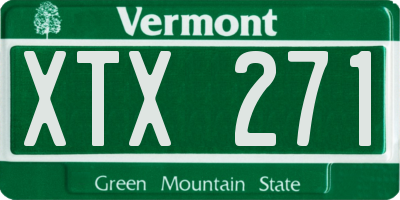 VT license plate XTX271