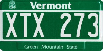 VT license plate XTX273