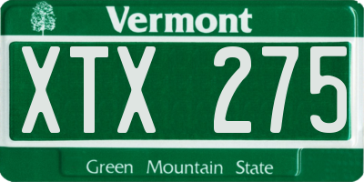 VT license plate XTX275