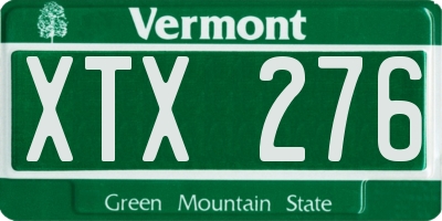 VT license plate XTX276