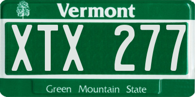 VT license plate XTX277
