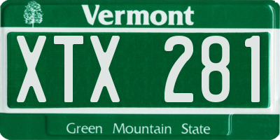 VT license plate XTX281
