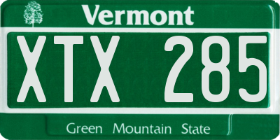 VT license plate XTX285