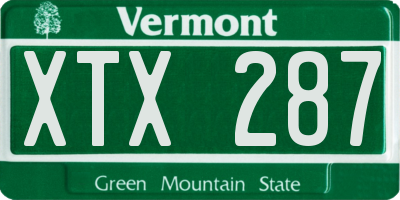 VT license plate XTX287