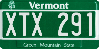 VT license plate XTX291