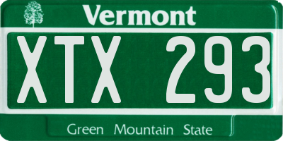 VT license plate XTX293