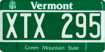 VT license plate XTX295