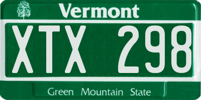 VT license plate XTX298
